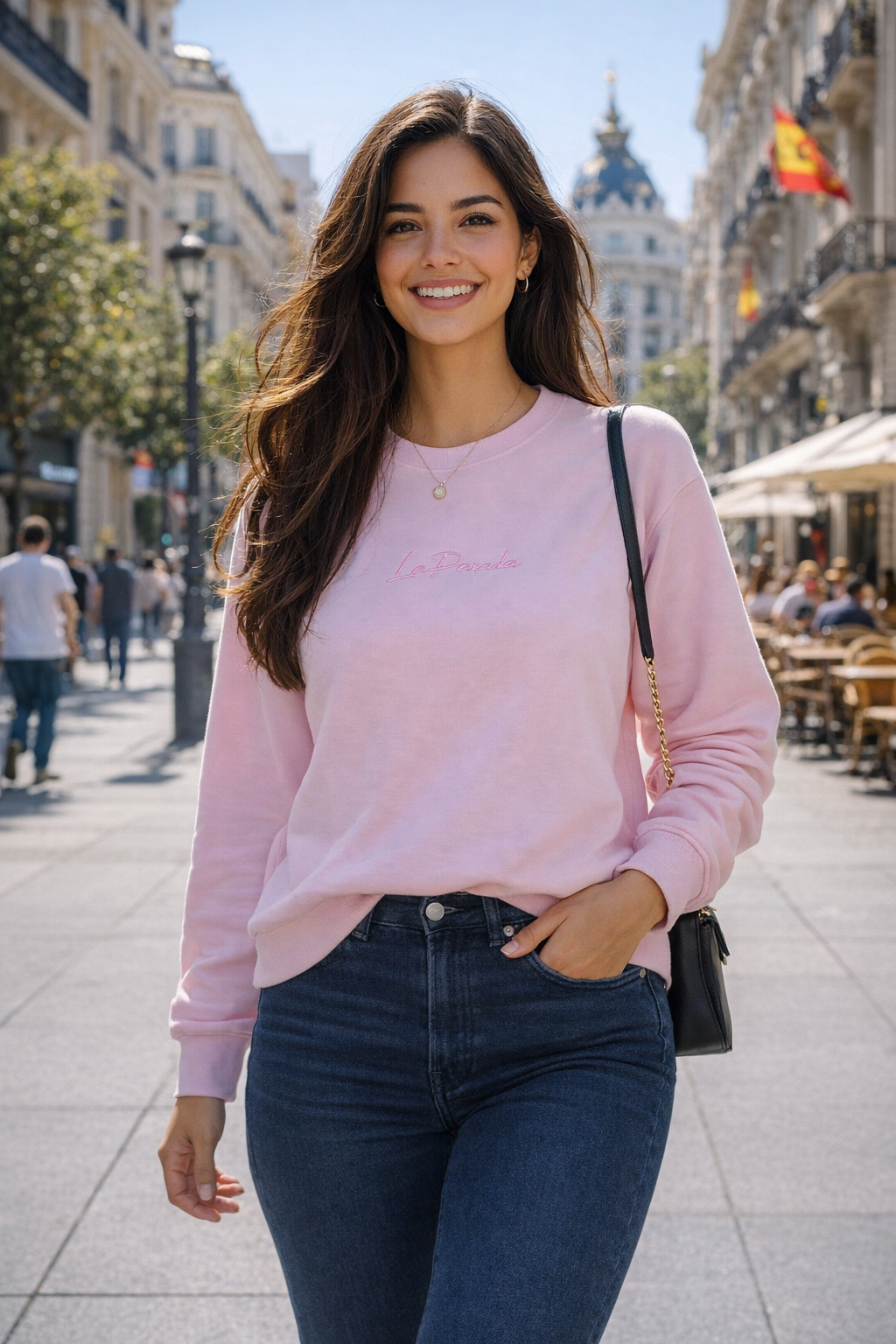 Sudadera "LaPanda Signature" rosa