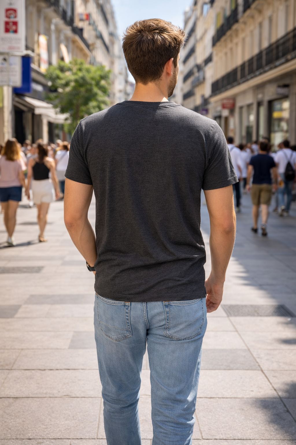Camiseta "BasicPanda" Gris Oscuro