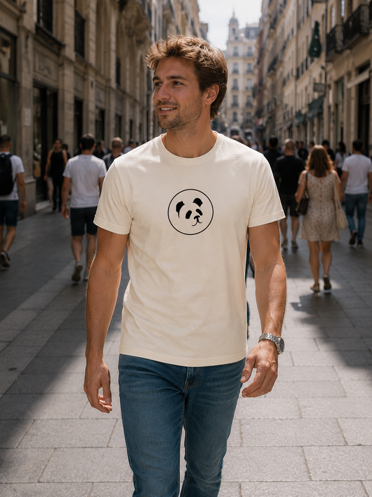 Camiseta "BasicPanda" Blanco Natural
