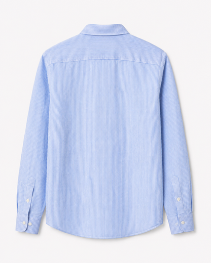 Camisa Lino Azul Rayas