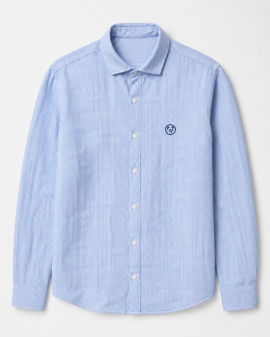 Camisa Lino Azul Rayas