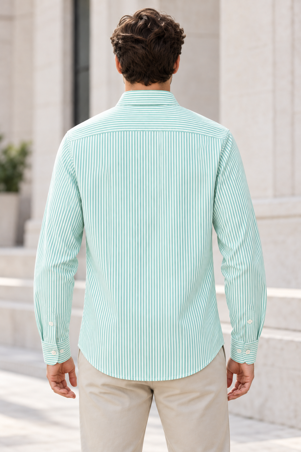 Camisa de Rayas Verdes Algodón LaPanda