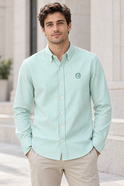 Camisa de Rayas Verdes Algodón LaPanda