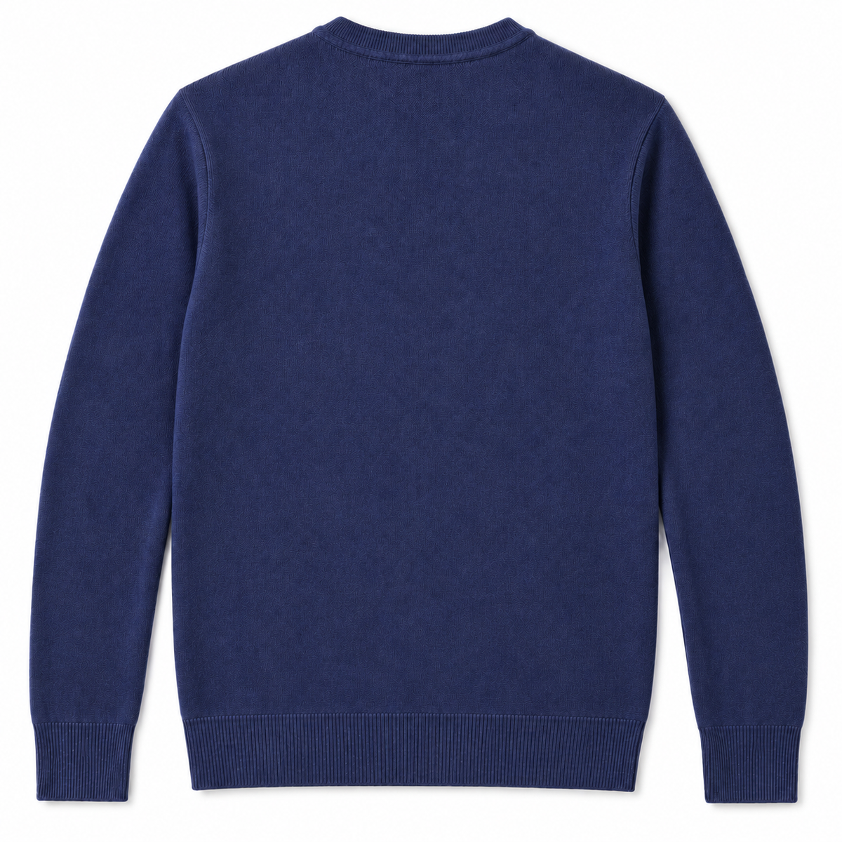 Jersey azul de LaPanda con cuello de pico, vista de espalda lisa