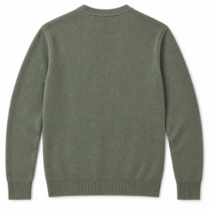 Jersey verde de LaPanda, vista de espalda lisa con cuello, puños y bajo de canalé