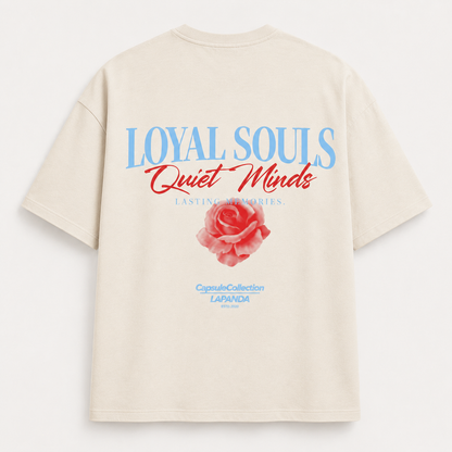 Camiseta Oversize "Loyal Souls" marfil