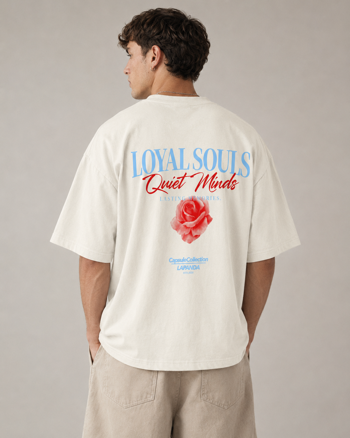 Camiseta Oversize "Loyal Souls" marfil