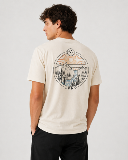 Camiseta "River Sunrise" Beige Natural