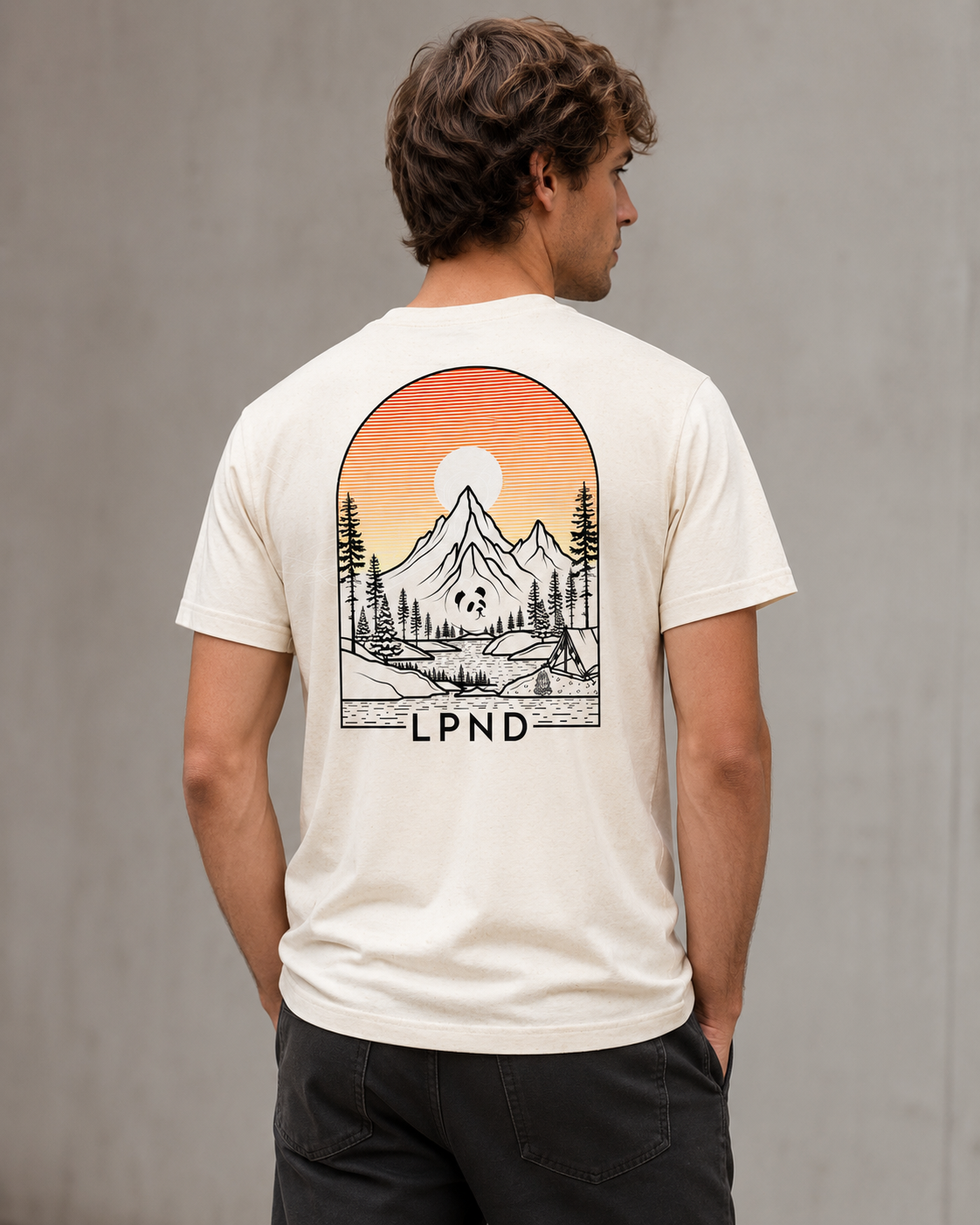 Camiseta "Sunset Peak" Beige Natural