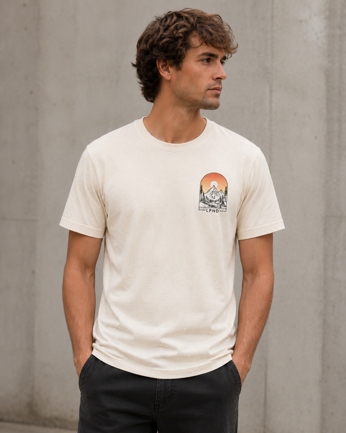 Camiseta "Sunset Peak" Beige Natural