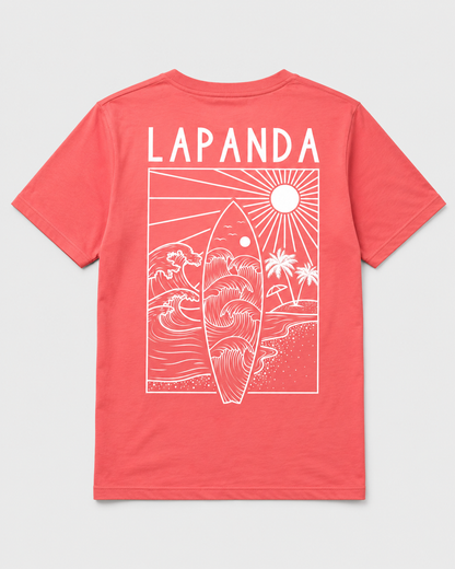 Camiseta "LaPanda Surf" · Print Blanco