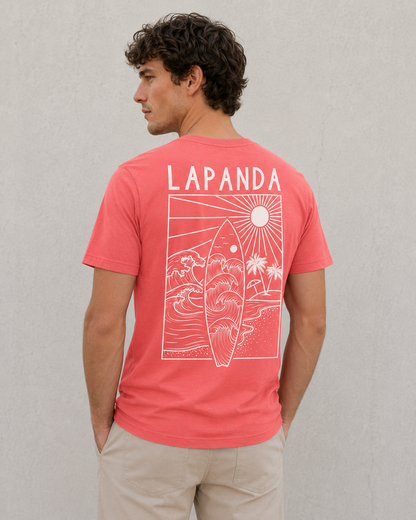 Camiseta "LaPanda Surf" · Print Blanco