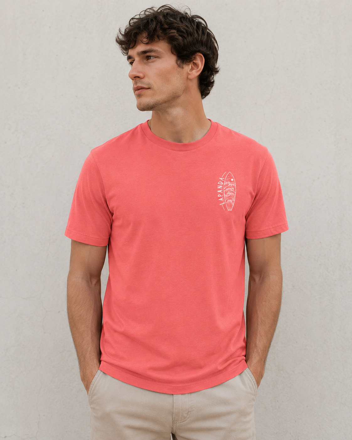 Camiseta "LaPanda Surf" · Print Blanco